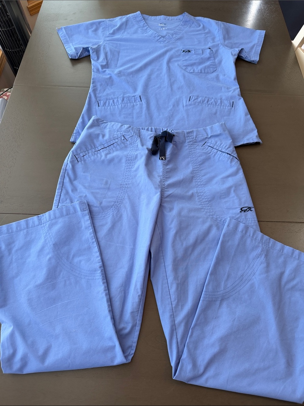 IguanaMed Light Blue Scrub Pants and Top - Elastic Waist